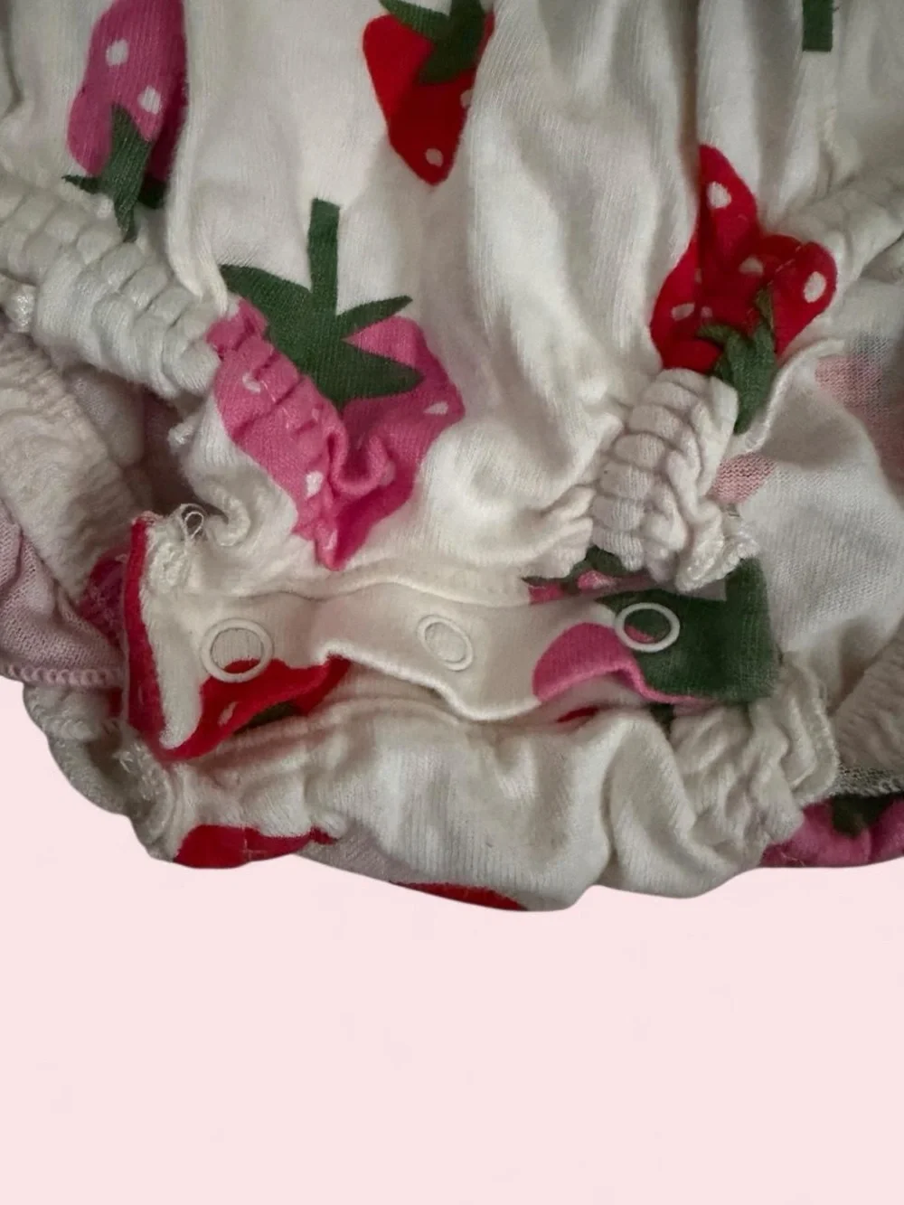 Old Navy Baby Strawberry Romper in White, Pink & Red